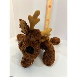 Hallmark Christmas Reindeer Plush Shaggy Sparkle Fur Jingle Bell Brown 12in